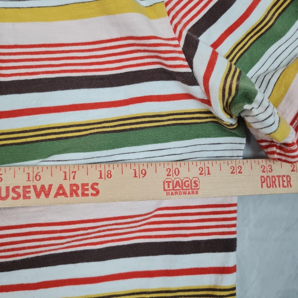 Guess Originals Shirt Mens Medium Multicolor Striped Logo Crewneck Tee T-Shirt - Picture 11 of 15